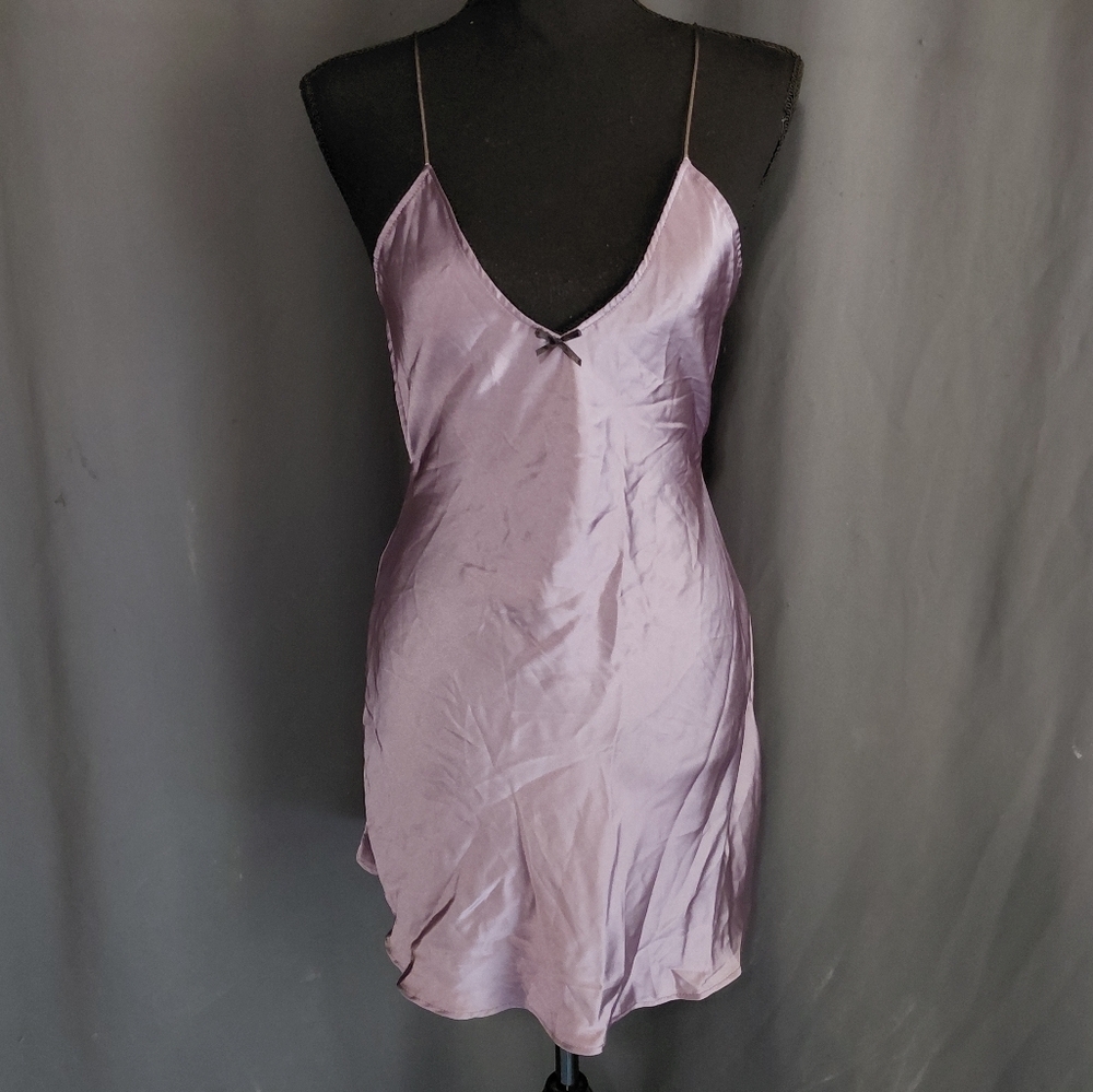 Zara Lavender Satin Slip Mini Dress